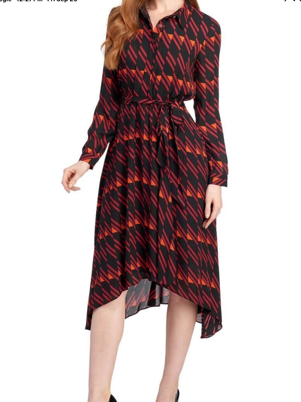 Donna Ricco Midi Shirt Flare Dress